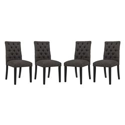 Duchess Dining Chair Fabric Set of 4 - Brown 