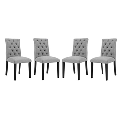 Duchess Dining Chair Fabric Set of 4 - Light Gray 