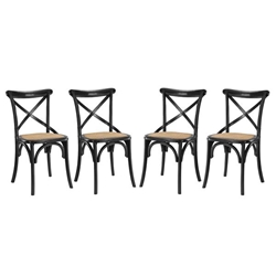 Gear Dining Side Chair Set of 4 - Black 