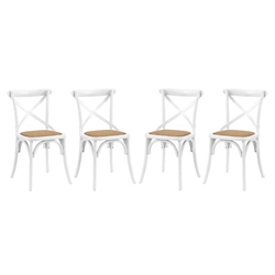 Gear Dining Side Chair Set of 4 - White 