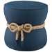 Beat Nautical Rope Upholstered Fabric Ottoman - Blue - MOD5174