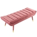 Guess Channel Tufted Performance Velvet Accent Bench - Dusty Rose - MOD5178