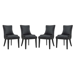 Marquis Dining Chair Faux Leather Set of 4 - Black 