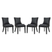 Marquis Dining Chair Faux Leather Set of 4 - Black - MOD5216