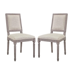 Court Dining Side Chair Upholstered Fabric Set of 2 - Beige 