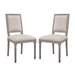 Court Dining Side Chair Upholstered Fabric Set of 2 - Beige - MOD5218