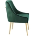 Discern Pleated Back Upholstered Performance Velvet Dining Chair - Green - MOD5257