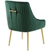 Discern Pleated Back Upholstered Performance Velvet Dining Chair - Green - MOD5257