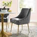 Discern Pleated Back Upholstered Performance Velvet Dining Chair - Gray - MOD5258
