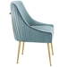 Discern Pleated Back Upholstered Performance Velvet Dining Chair - Light Blue - MOD5259