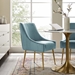 Discern Pleated Back Upholstered Performance Velvet Dining Chair - Light Blue - MOD5259