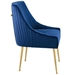 Discern Pleated Back Upholstered Performance Velvet Dining Chair - Navy - MOD5260