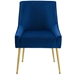 Discern Pleated Back Upholstered Performance Velvet Dining Chair - Navy - MOD5260