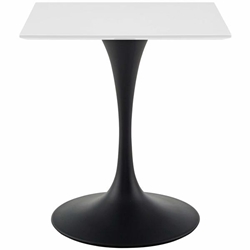 Lippa 28" Square Wood Top Dining Table - Black White 