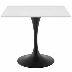 Lippa 36" Square Wood Top Dining Table - Black White 