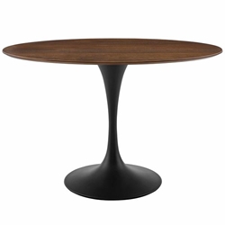Lippa 48" Oval Walnut Dining Table - Black Walnut 