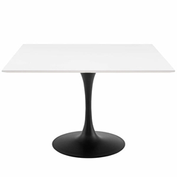 Lippa 47" Square Wood Top Dining Table - Black White 