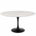 Lippa 60" Round Artificial Marble Dining Table - Black White - MOD5281