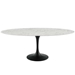 Lippa 78" Oval Artificial Marble Dining Table - Black White - MOD5294
