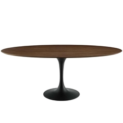Lippa 78" Oval Wood Dining Table - Black Walnut 