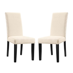 Parcel Dining Side Chair Fabric Set of 2 - Beige 
