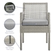 Aura Dining Armchair Outdoor Patio Wicker Rattan Set of 2 - Gray Gray - MOD5338