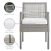 Aura Dining Armchair Outdoor Patio Wicker Rattan Set of 2 - Gray White - MOD5340