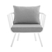 Riverside Outdoor Patio Aluminum Armchair - White Gray - MOD5347