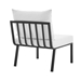 Riverside Outdoor Patio Aluminum Armless Chair - Gray White - MOD5350