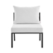 Riverside Outdoor Patio Aluminum Armless Chair - Gray White - MOD5350