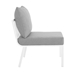 Riverside Outdoor Patio Aluminum Armless Chair - White Gray - MOD5351