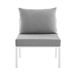 Riverside Outdoor Patio Aluminum Armless Chair - White Gray - MOD5351