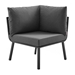 Riverside Outdoor Patio Aluminum Corner Chair - Gray Charcoal - MOD5353