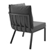 Riverside Outdoor Patio Aluminum Corner Chair - Gray Charcoal - MOD5353