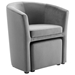 Divulge Performance Velvet Arm Chair and Ottoman Set - Gray - MOD5460