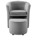 Divulge Performance Velvet Arm Chair and Ottoman Set - Gray - MOD5460