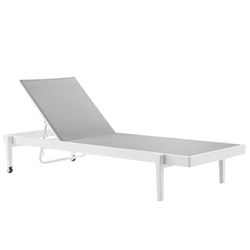 Charleston Outdoor Patio Chaise Lounge Chair - White Gray 