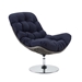 Brighton Wicker Rattan Outdoor Patio Swivel Lounge Chair - Light Gray Navy - MOD5480