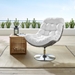 Brighton Wicker Rattan Outdoor Patio Swivel Lounge Chair - Light Gray White - MOD5481