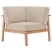 Sedona Outdoor Patio Eucalyptus Wood Sectional Sofa Corner Chair - Natural Taupe - MOD5558