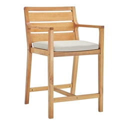 Portsmouth Karri Wood Outdoor Patio Bar Stool - Natural Taupe 