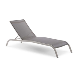 Savannah Mesh Chaise Outdoor Patio Aluminum Lounge Chair - Gray 