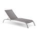 Savannah Mesh Chaise Outdoor Patio Aluminum Lounge Chair - Gray - MOD5599