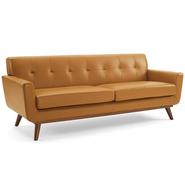 Engage Top-Grain Leather Living Room Lounge Sofa - Tan 