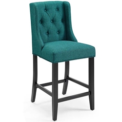 Baronet Tufted Button Upholstered Fabric Counter Stool - Teal 