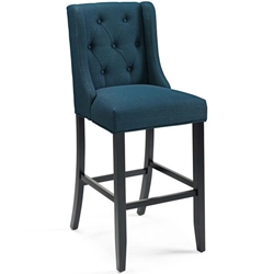 Baronet Tufted Button Upholstered Fabric Bar Stool - Azure 