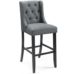 Baronet Tufted Button Upholstered Fabric Bar Stool - Gray 