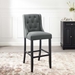 Baronet Tufted Button Upholstered Fabric Bar Stool - Gray - MOD5675
