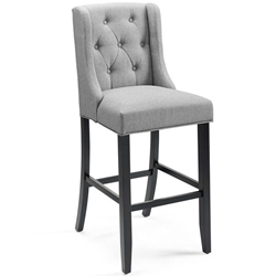 Baronet Tufted Button Upholstered Fabric Bar Stool - Light Gray 
