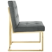 Privy Gold Stainless Steel Performance Velvet Dining Chair - Gold Charcoal - MOD5683